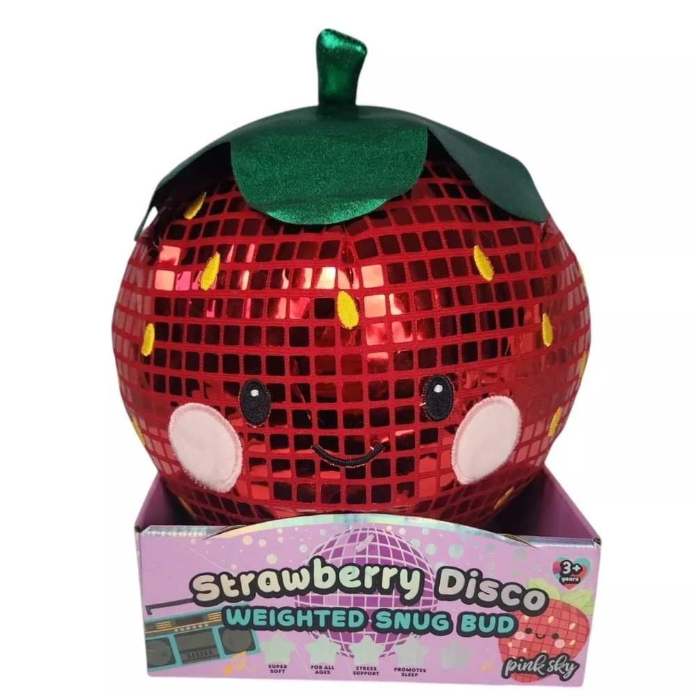 Strawberry Disco Weighted Snug Bud Plush Support Pillow Tiktok Viral HTF